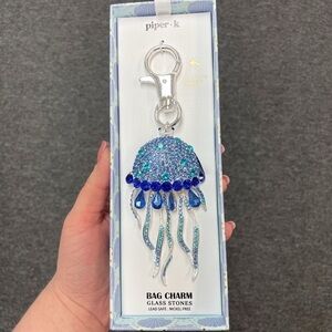 Blue and Silver Jellyfish Bag Charm- TikTok Viral